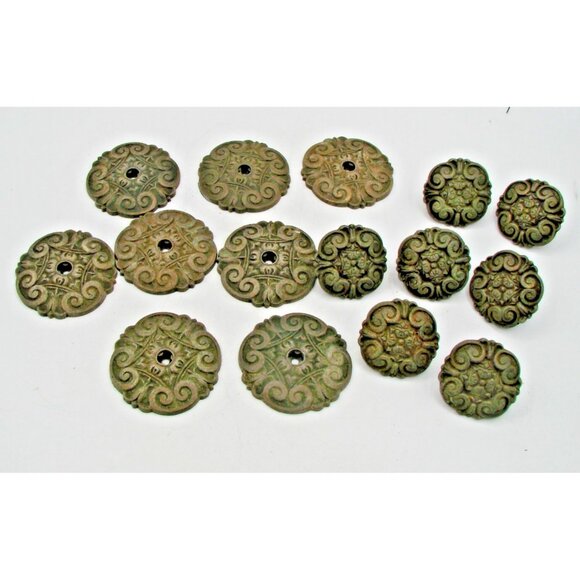 Lot 15 USA Drawer Cabinet Furniture Knobs Pulls Handles Floral French Victorian - Picture 1 of 16